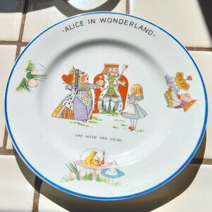 Alice in Wonderland Off With Her Head Plate Rare Caterpillar Hammersley China 7"